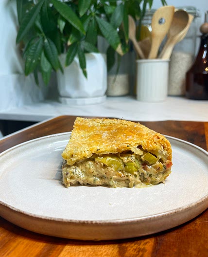 Chicken, Leek & Bacon Pie.