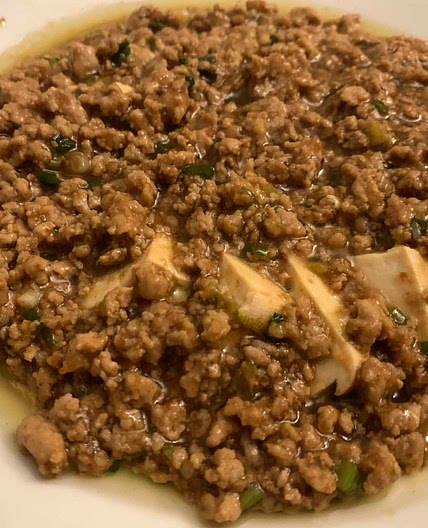 Steamed tofu with ground pork