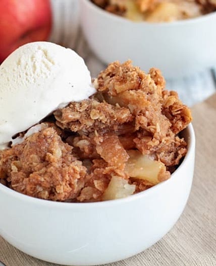 Baked Apple Crumble with Vanilla Ice Cream