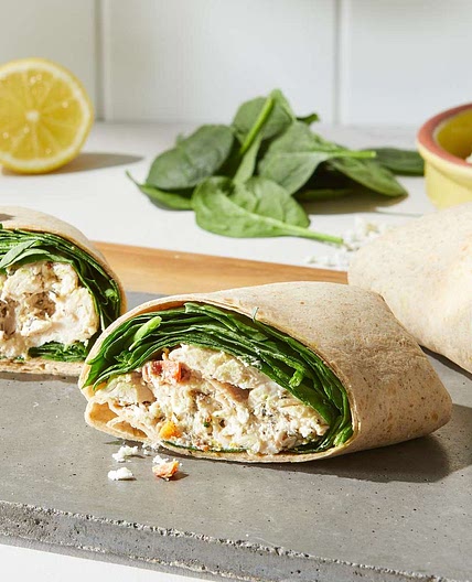 Chicken, Spinach & Feta Wraps