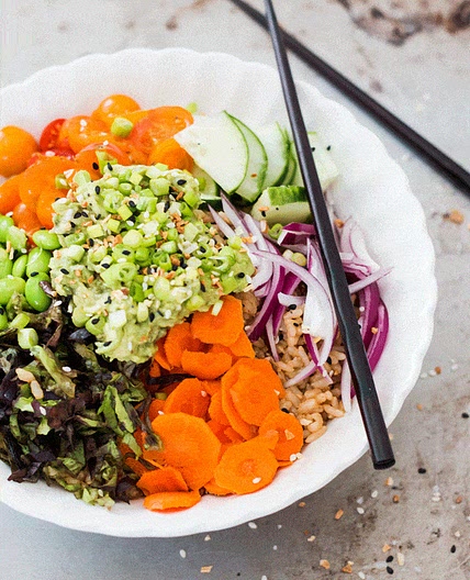 Rainbow Veggie Brown Rice Bowl