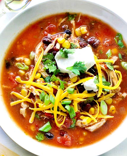 Slow Cooker Chicken Enchilada Soup