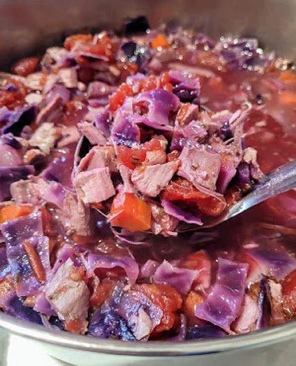 Turkey and Red Cabbage Soup