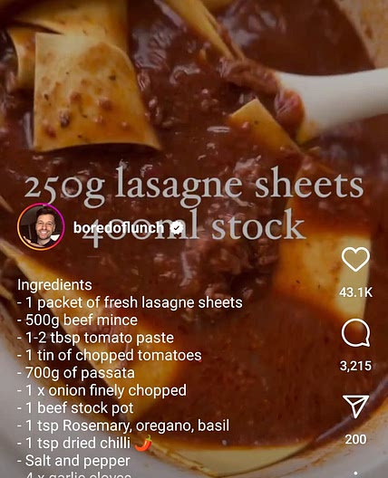 Slow Cooker Lasagne Sheet