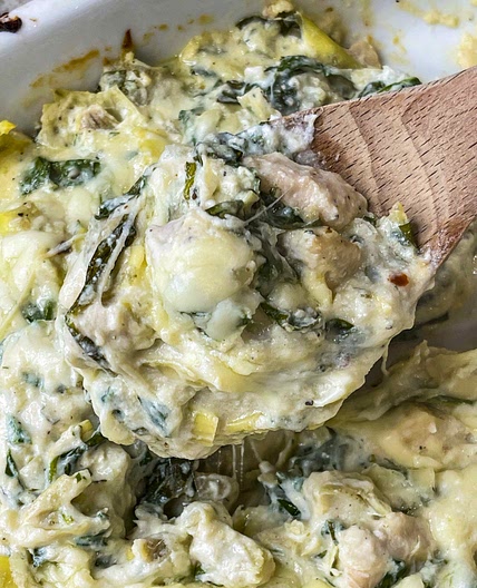 Spinach Artichoke Chicken Casserole