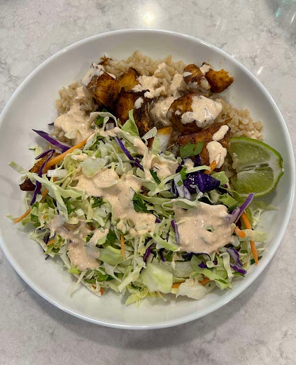 Fish taco rice bowls