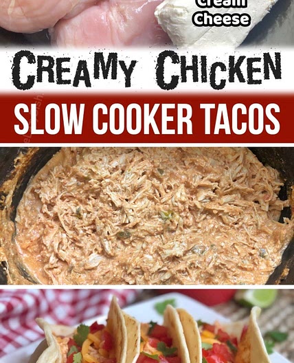 creamy crockpot chicken tacos