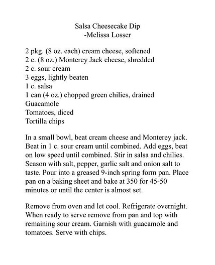 Salsa Cheesecake Dip