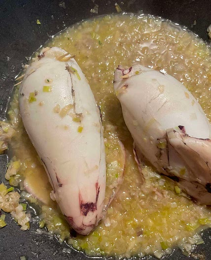 Calamari ripieni arancia e pistacchio