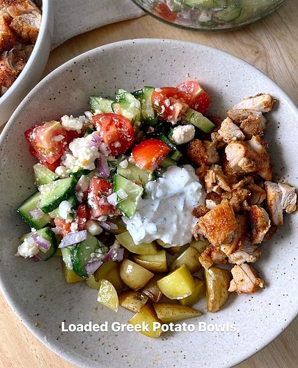 Loaded Greek Potatoes