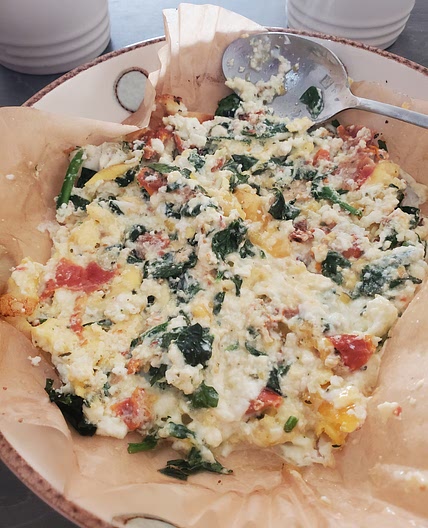 Feta eggs and sundried tomatoes