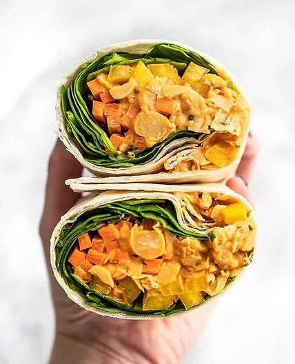 Mango Chickpea Salad Wraps