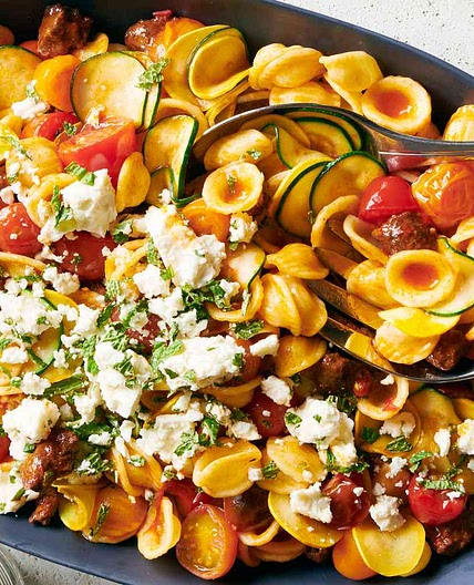 Sausage Pasta with Spicy Harissa Sauce