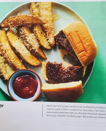 Cheese Stuffed Burger with Parmesean Fries