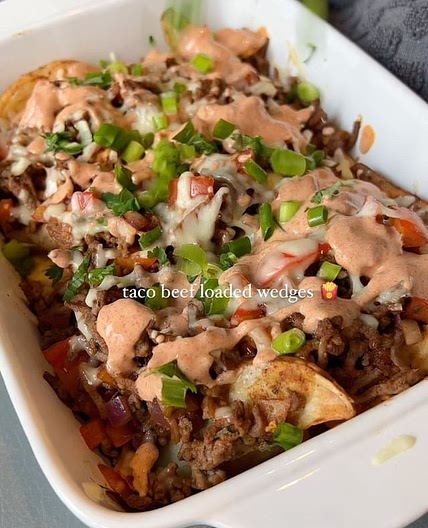 Loaded Taco Wedges with a Chipotle Sauce 