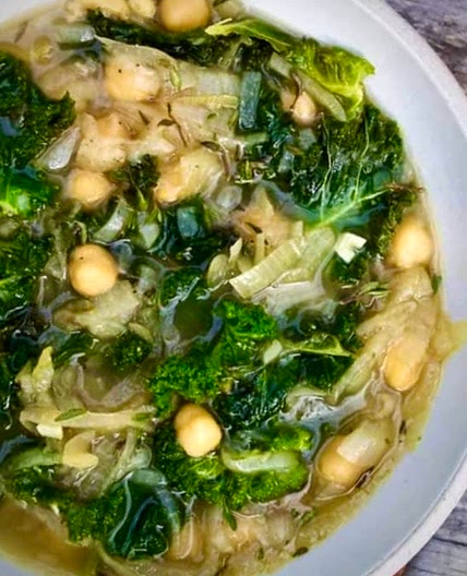 Dandelion Soup with Chickpea