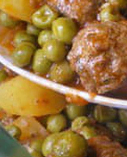 Mijoté de boulettes aux petits pois