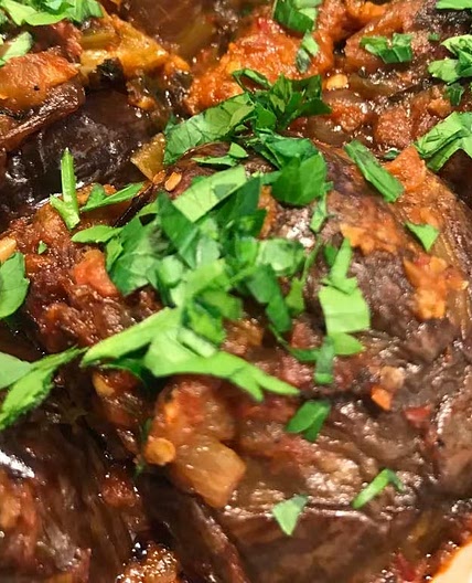 Imam bayildi - Turkish Classic Stuffed Eggplants