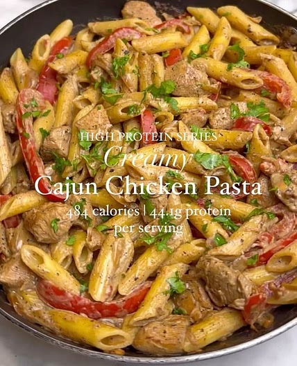 High Protein Creamy Cajun Chicken Pasta