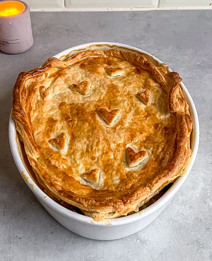Chicken puff pastry pie