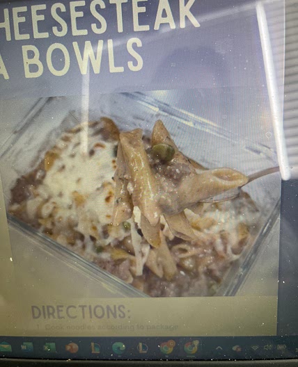 Philly cheesesteak pasta bowl