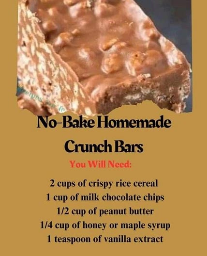 No bake homemade crunch bars