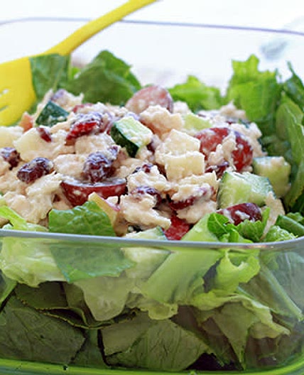 Healthy fruit and tuna salad