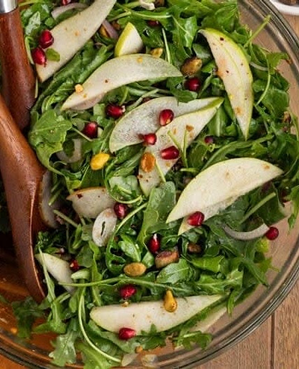 Arugula, Pear, Pistachio & Pomegranate Salad