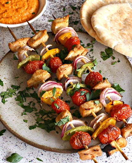 Grilled Chicken and Vegetable Skewers