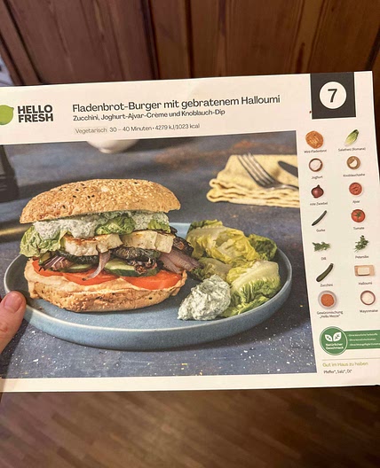 Fladenbrot Burger mit halloumi 