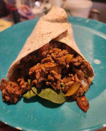 Mince and Spinach Wrap