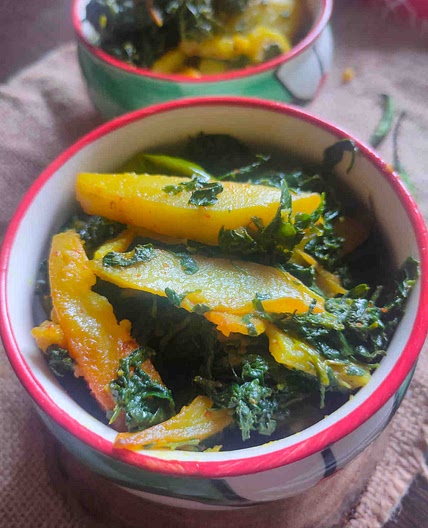 Bathua Aloo Ki Sabji- Potato Bathua Saag