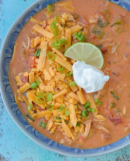 Keto Cheesy Chicken Enchilada Soup