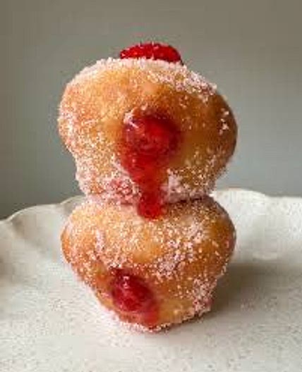 Strawberry-Lychee Jelly Mochi Donuts