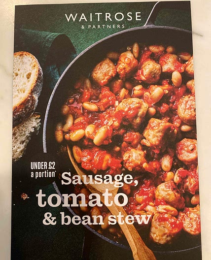 Sausage, tomato, and bean stew 