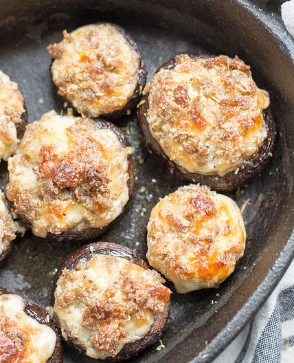 Keto Sausage Stuffed Mushrooms