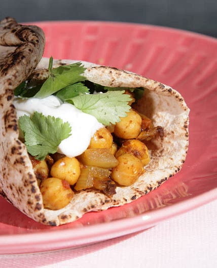 Indian Chickpea Curry Wraps with Naan