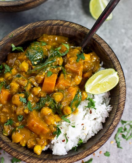 Coconut Curry Chickpea Sweet Potato Bowls