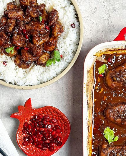 Sticky Pomegranate Chicken