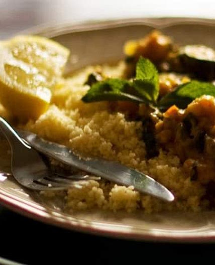 Moroccan tagine with spring vegetables
