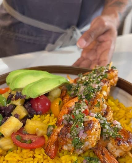 Chimichurri shrimp bowl