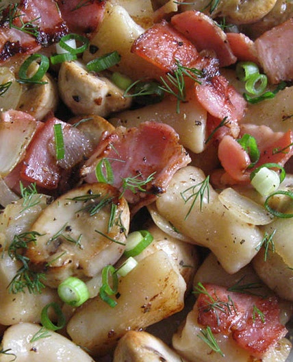 Ukrainian Dumplings with Bacon & Mushrooms