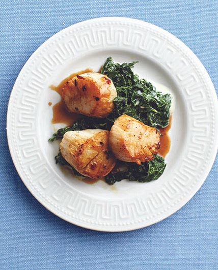 Maple-seared scallops