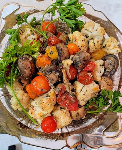 Italian Roasted Mushrooms and Cauliflower
