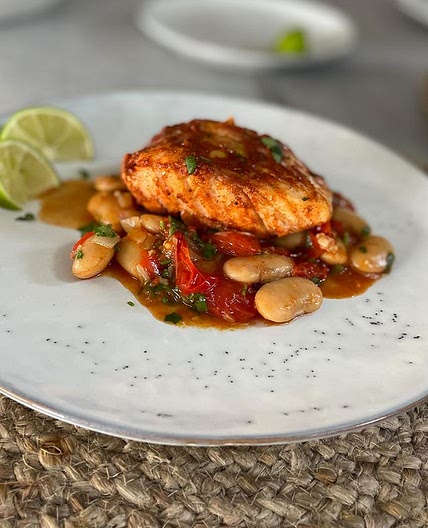 Cajun Spiced Cod With Chilli &amp; Tomato Butter Beans