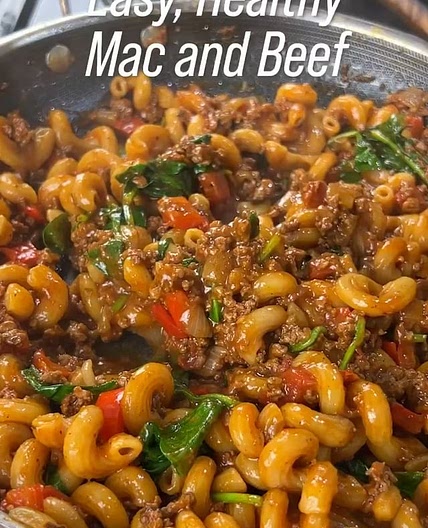 Easy, Healthy Mac and Beef. Packed with protein, lower in calori