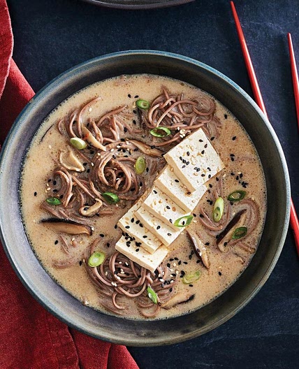 Tofu, Soba Noodle and Soy Soup