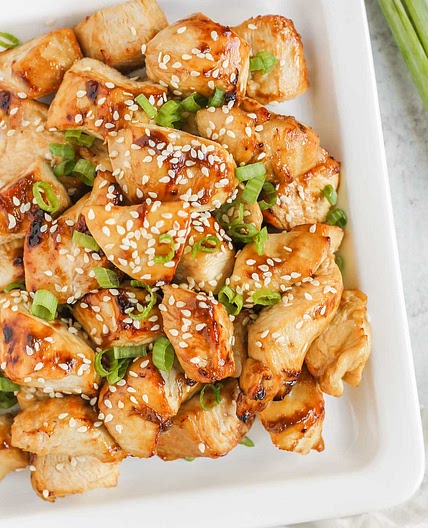Air Fryer Teriyaki Chicken with Sesame Asparagus