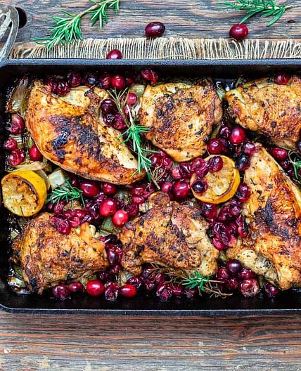 Garlic Rosemary Chicken w/Cranberries