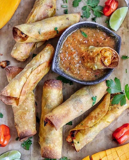Crispy Mango Habanero Cauliflower Taquitos